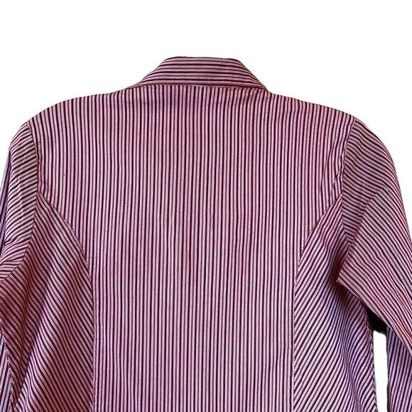 Juliet Striped Vintage Retro Johnny Collar 3/4 Sleeve Button Down - Picture 6 of 9